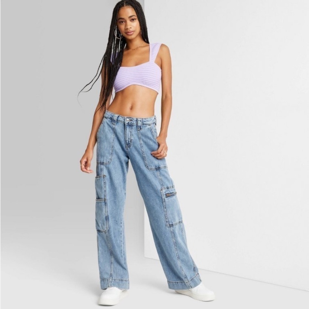 Women's High-Rise Cargo Baggy Jeans - Wild
Fable Medium Wash